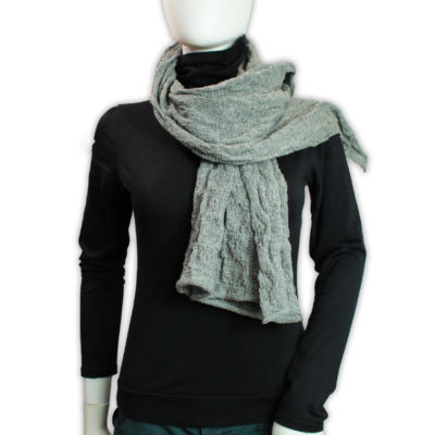 Scarf knitted grey