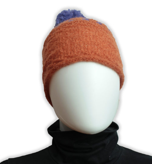 Hat knitted orange