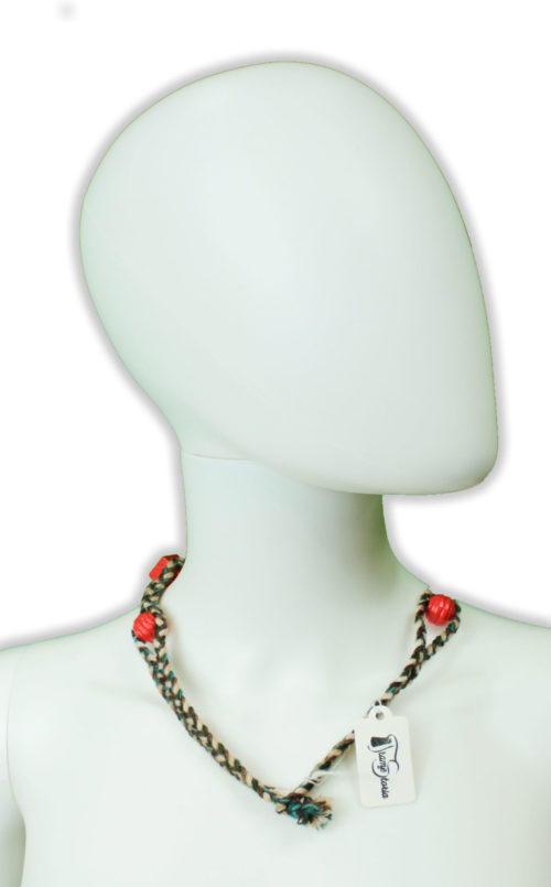Necklace wool red beads