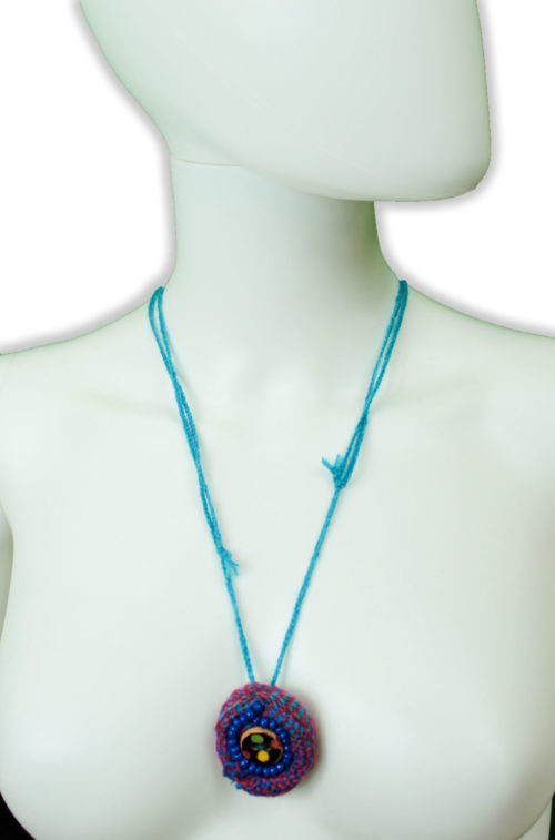 Necklace wool pendant